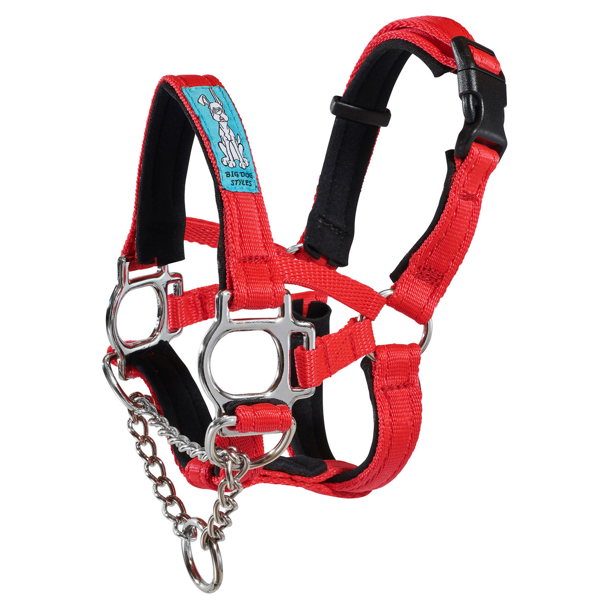 Dog Head Collar Dog Head Collar Red with chain Big Dog Styles