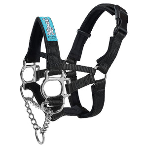 Dog Head Collar Black (with chain)
